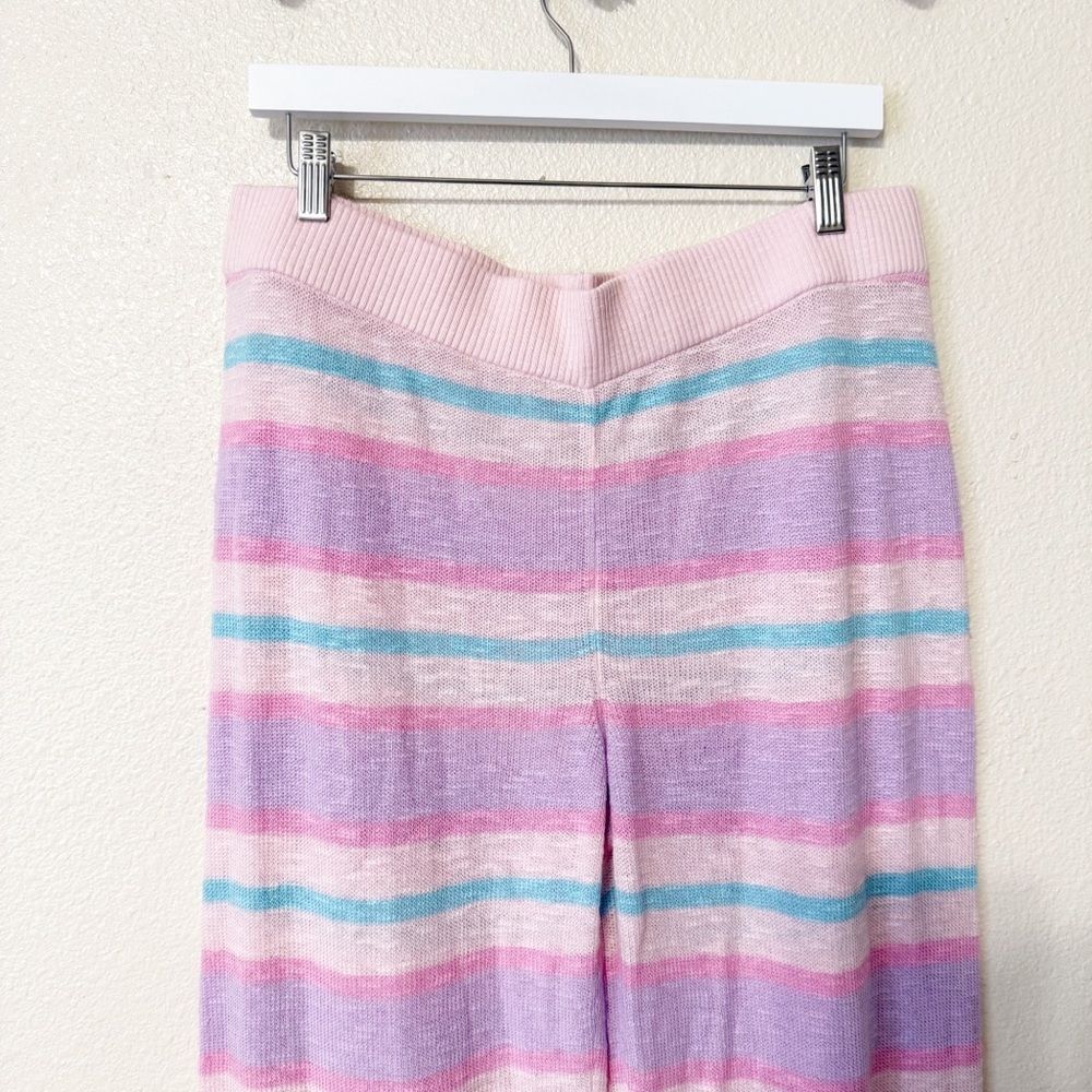 NEW Show Me Your Mumu Feel Good Pants in Cotton Candy Stripe Knit Pastel size XL - Picture 10 of 10
